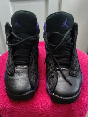 Jordan Black and Purple Retro Basketball Shoes